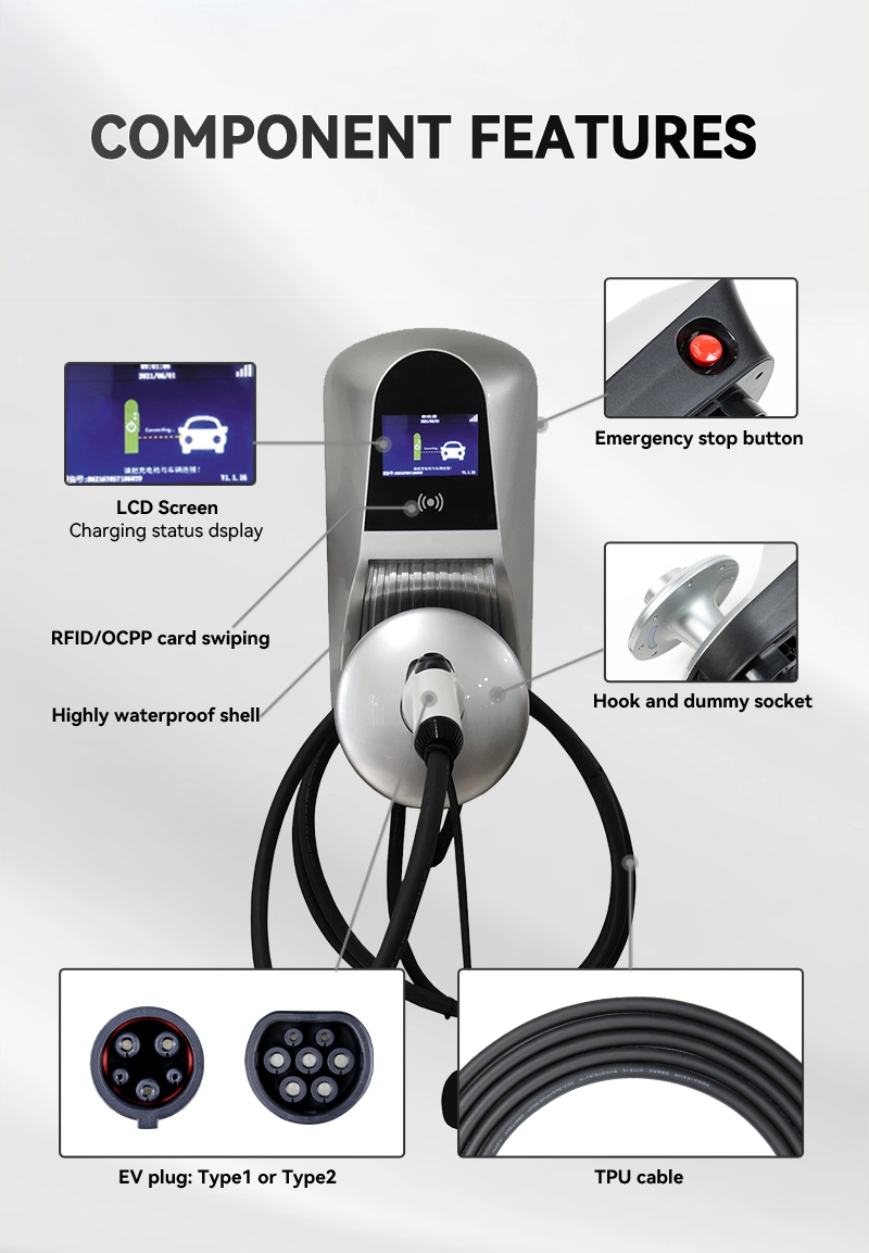 Manufacture Direct Supply Smart Intelligent Wallbox 7kw EV Charger on Discount