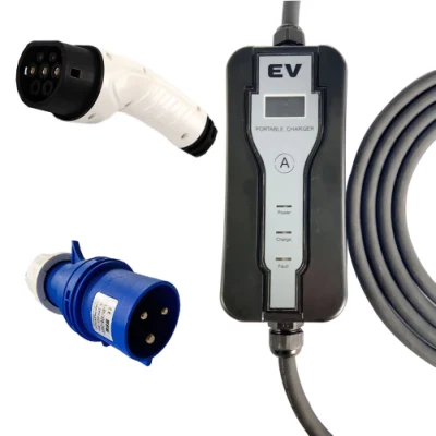 Voiture électrique 32A Type2 EV Chargeur Adaptateur de prise de câble électrique Charge rapide Chargeur EV portable